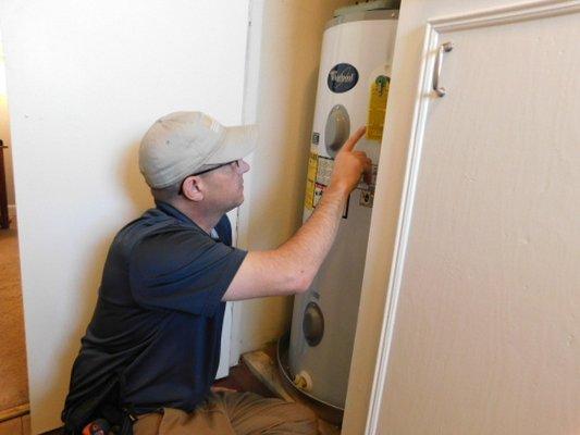 Inspecting water heater