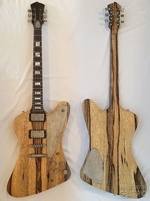 Black limba Firebird style by Stonewall Instruments.