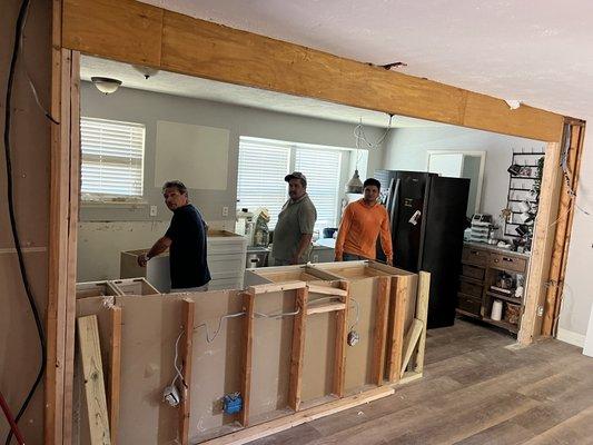 Kitchen remodel replaced cabinets