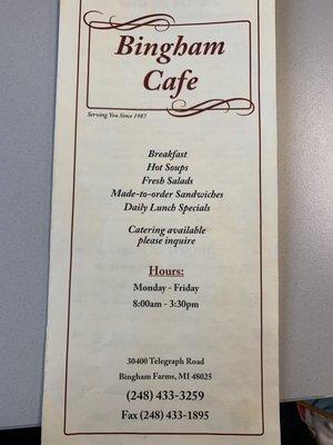 Finally was able to upload a menu for this amazing cafe! Apologize for the stains, had this menu for awhile!