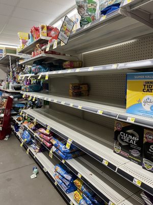 Cat food section depleted!