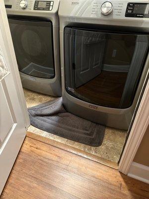 Left our dryer and washer out of place, and left without performing ANY of the services I booked them for.