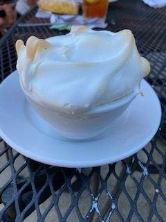 Banana pudding -- get in my tummy. Such light meringue and delicious pudding and cookies.