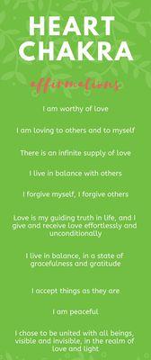 Heart chakra affirmations