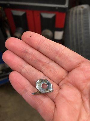 Screw was at least 3/4 inch, punctured into front left steer tire.