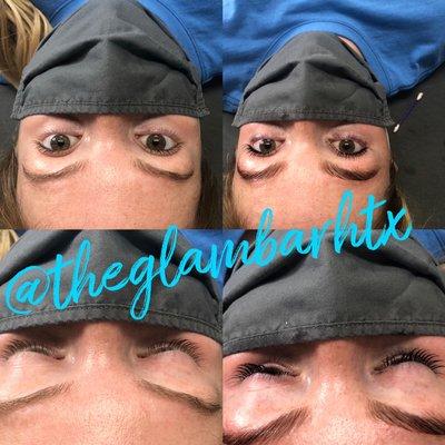 Lash lift and brow lamination.