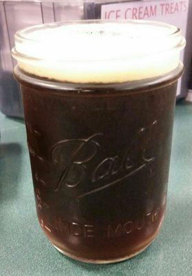 Prairie Pride's Lip Kick Imperial Brown Ale served in a mason jar!