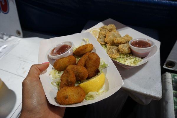 Fried oysters (right : expectation vs left : reality)