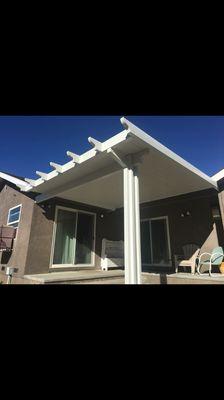 This is a solid patio cover that we built in the Kern River valley.