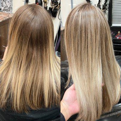 Before & after by Adrianna @adriannamariehair