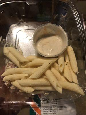 7-11 Chicken Caesar Pasta Salad & Caesar dressing cup