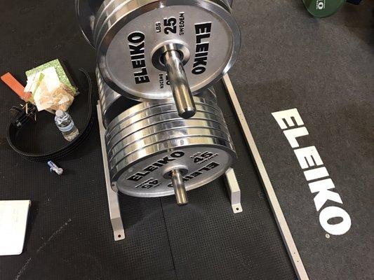 The shiny Eleiko plates and my junk :D not afraid to bring it allllll