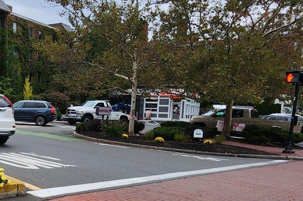 Bills Tow truck Company towing another vehicle.