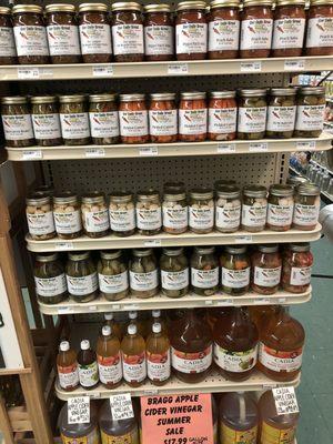 A selection of their own pickled products.