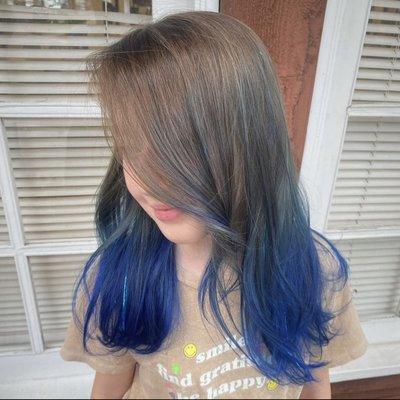 Blue balayage