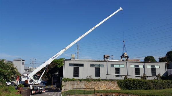 The crane is a big help for us to get equipment installed.