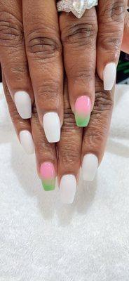 Dip Set w/ pink & green ombré