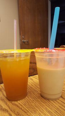 Pineapple "tea" and Bahama Breeze Smoothie