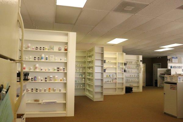 Pharmacy shelves