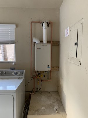 Tankless water heater install