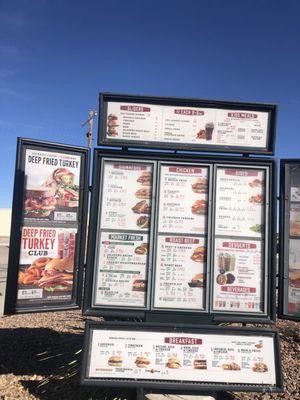 Drive thru Menu