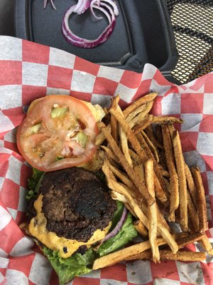 Smash Burger with fresh cut fries