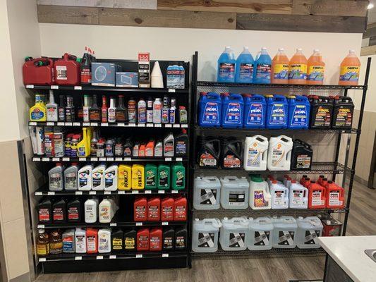 Car Fluids and auto supplies.