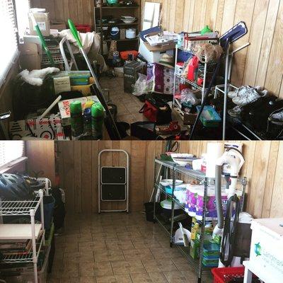 Backporch declutter and organize