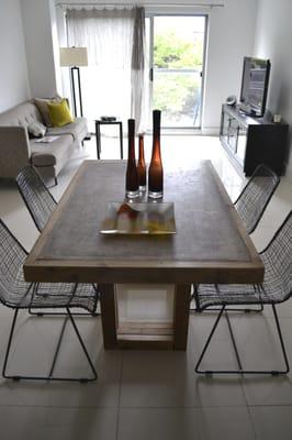 Concrete & Reclaimed Wood Dining Table