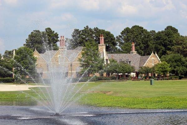 Beautiful fountain near the 18th hole green