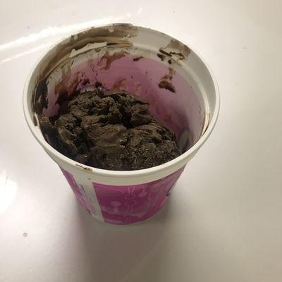 So disappointed this is how my "fresh packed" quart of ice cream looked when I got home!