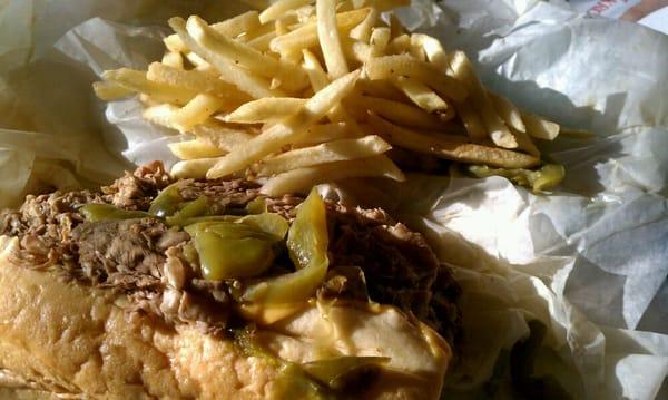 Italian beef & fries,mmmmmmm.......