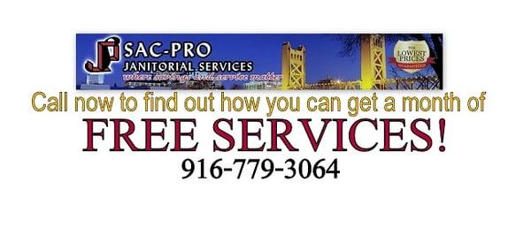 Call now to find out how you can get a month of FREE services!