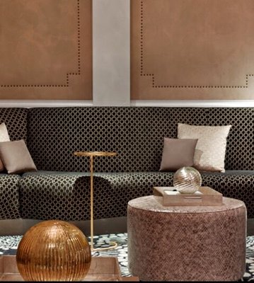 The Red Door Salon and Spa (NYC): Custom banquette and wall panels