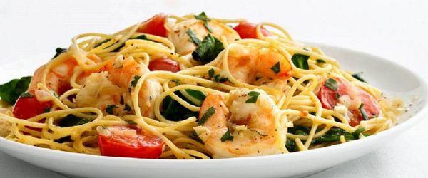 Shrimp with Tomatoes and Angel Hair