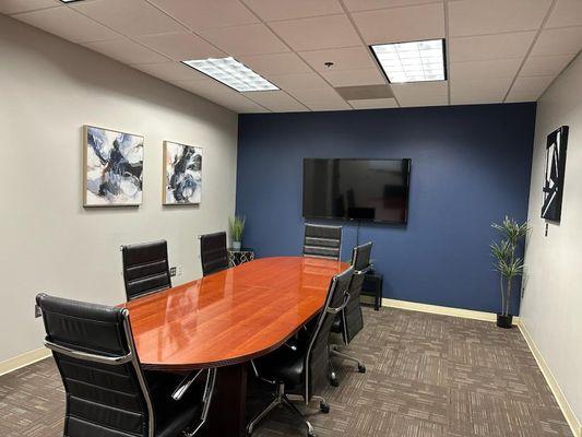 Conference Room with Wet Bar, Coffee Maker,  Glass White Board.