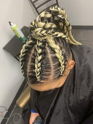 Ponytail cornrows chrystelleAfricanhairbraiding