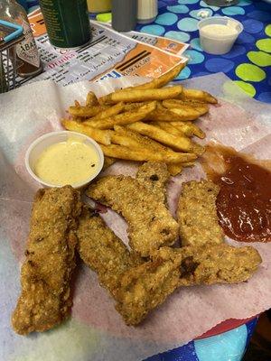 The Library Bar & Grill's steak fingers with fries