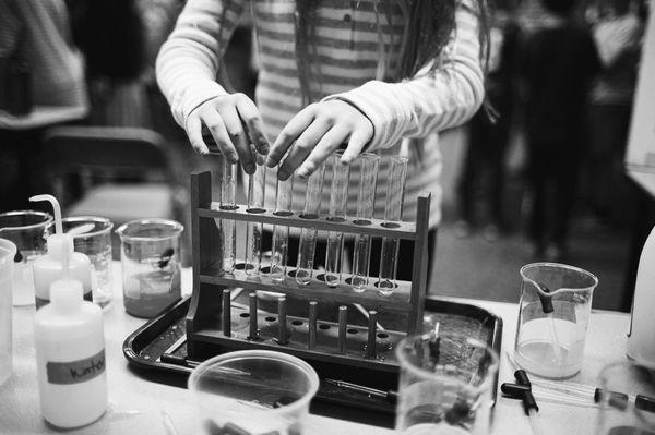 Annual school-wide science fairs tap into the mental and creative domains.