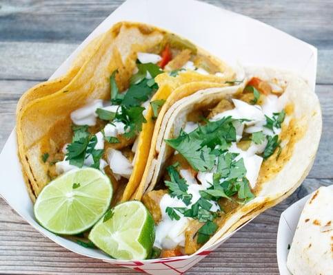 Chick'n curry tacos