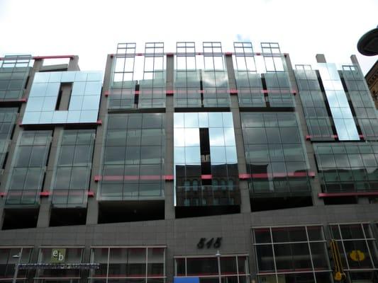 The modern parking garage actually has some architecture to it!