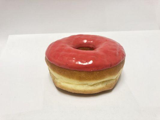 Strawberry icing donut