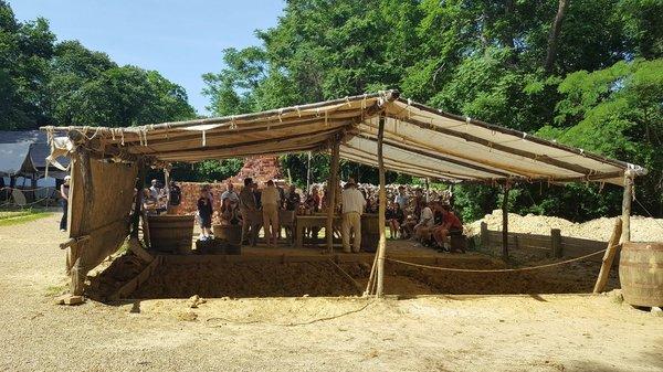 The pits where you can help out by stomping on the clay barefoot.