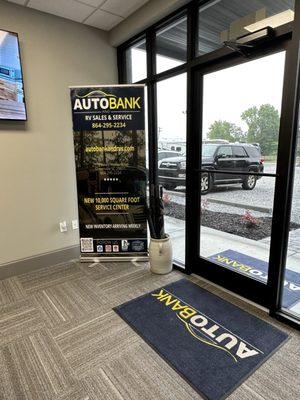 Front door at AutoBank RV Sales and Service.