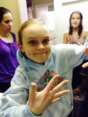 My friend  posing in the locker rooms after practice at QO