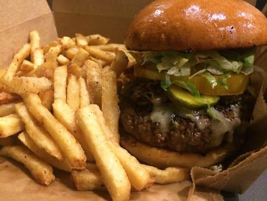 Cheeseburger and fries