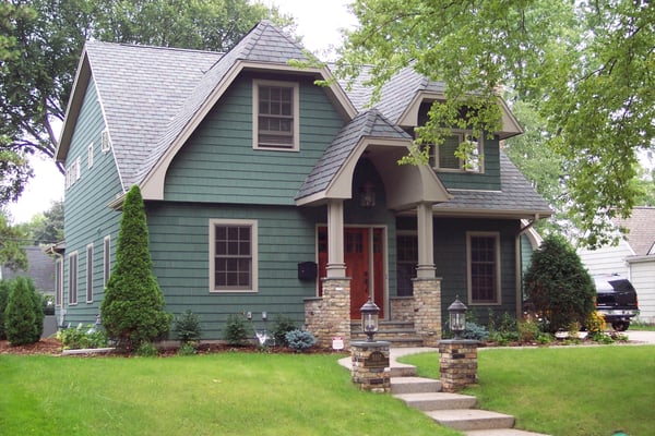 Roofing and siding project in Edina.  We used #1 blue label cedar shakes on this fine home.