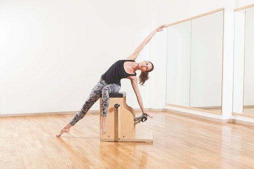 Mermaid on the Wunda Chair It's great for improving overall flexibility by stretching your obliques, deep back muscles.