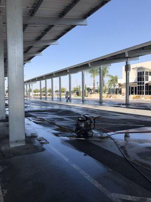 Post Job clean-up at Loma Linda Academy. Pressure washed job-site to remove dirt and debris after structures were built.