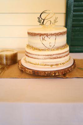 Naked Two Layer Wedding Cake